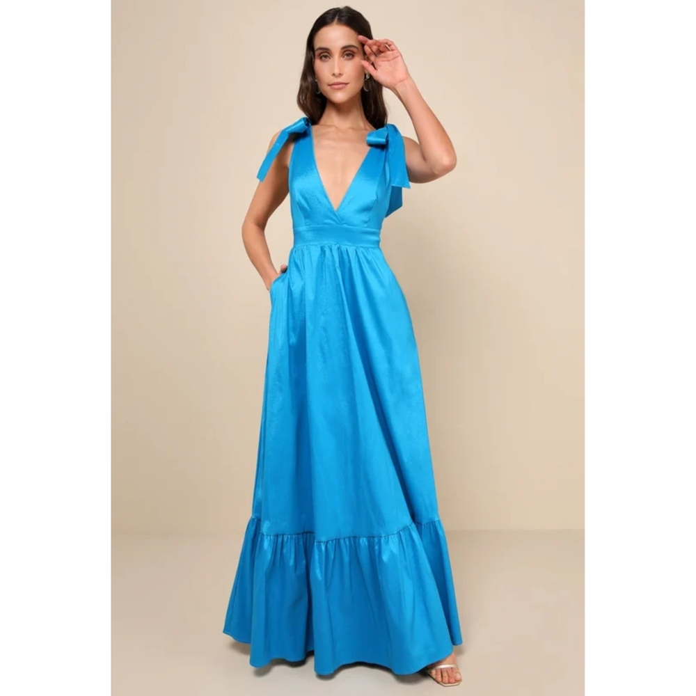 Lulu's Vibrant Blue Maxi Dress
